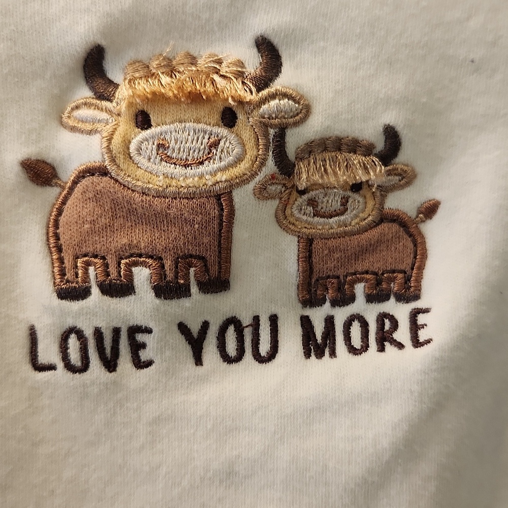 Chickpea Original Cow Print 2 Piece Long Sleeve Bodysuit Set - Picture 6 of 16